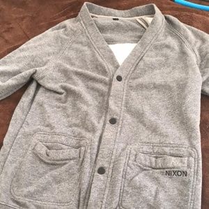 Men's Gray Button Medium Sweater Nixon